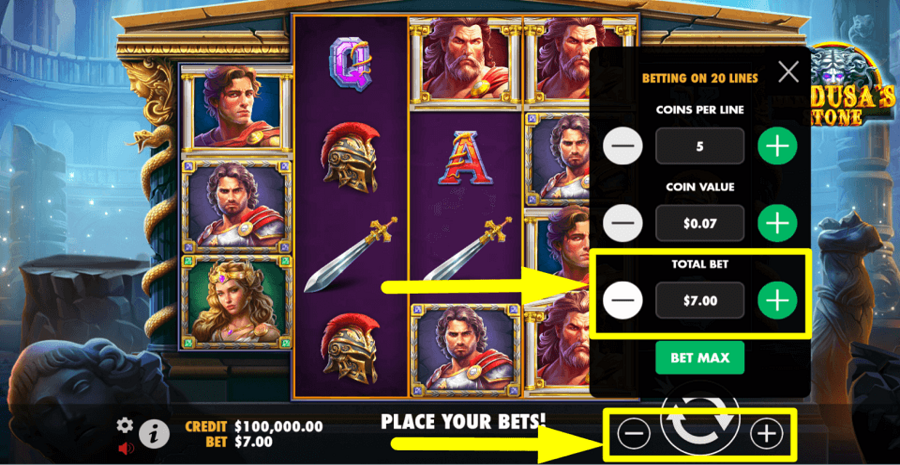 Medusas Stone Total Bet Value