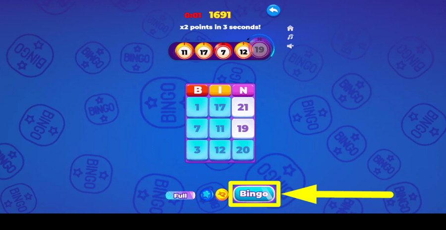 Mega Bingo Cash Bingo Button