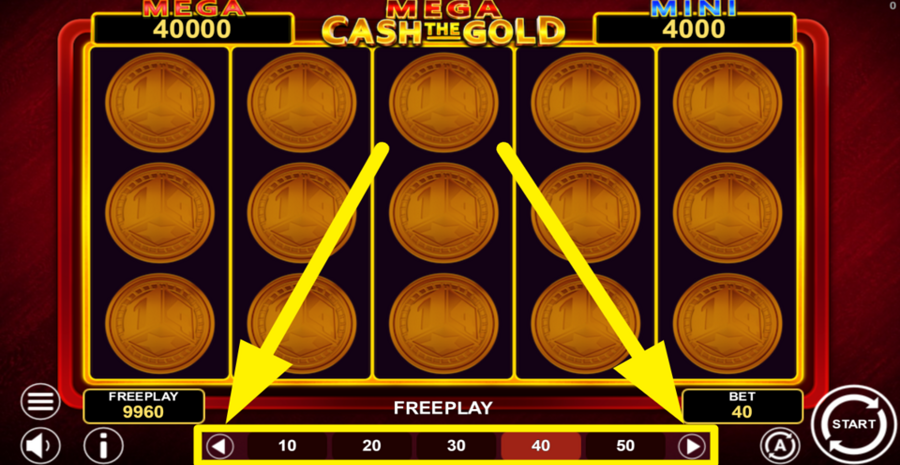 Mega Cash The Gold Adjust Bet