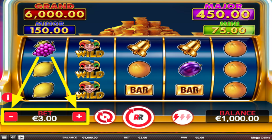 Mega Coins Adjust Bet