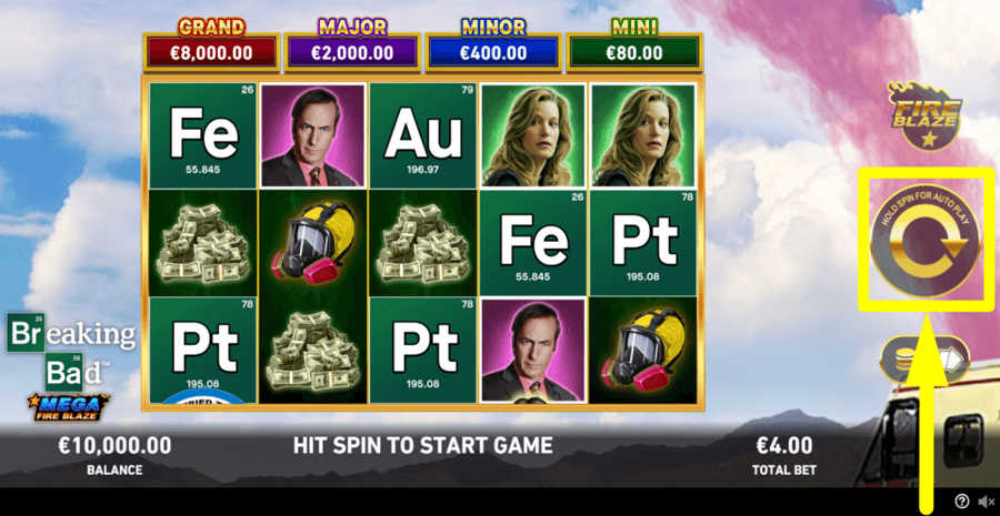 Mega Fire Blaze Breaking Bad Spin Button