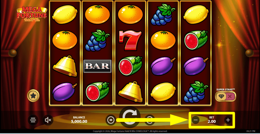 Mega Fortune Hold N Win Bet Value