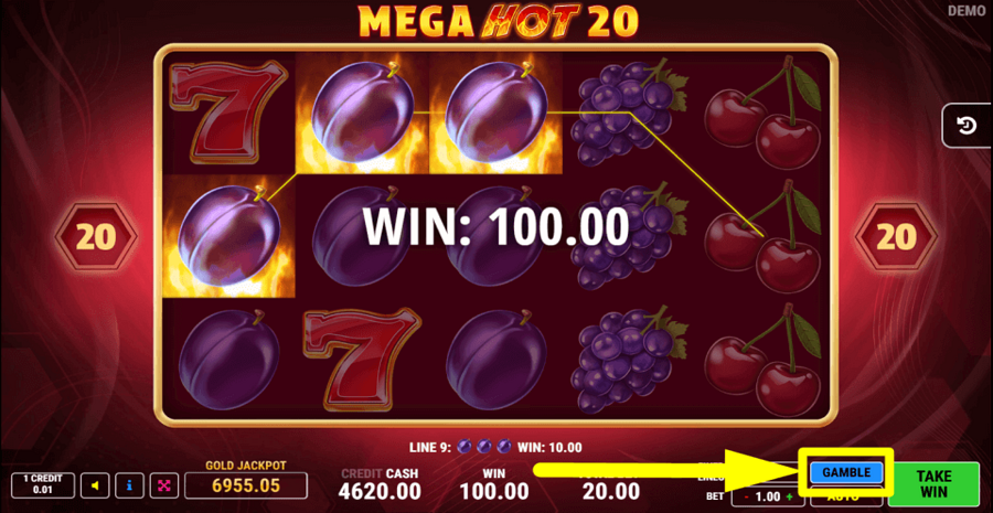 Mega Hot 20 Gamble Feature