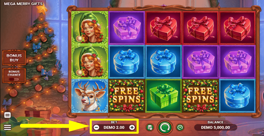 Mega Merry Gifts Bet Value