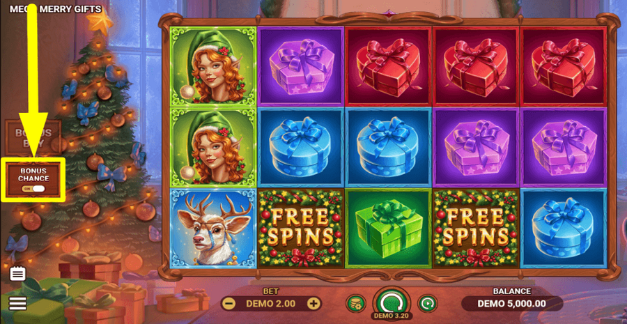 Mega Merry Gifts Bonus Chance Feature