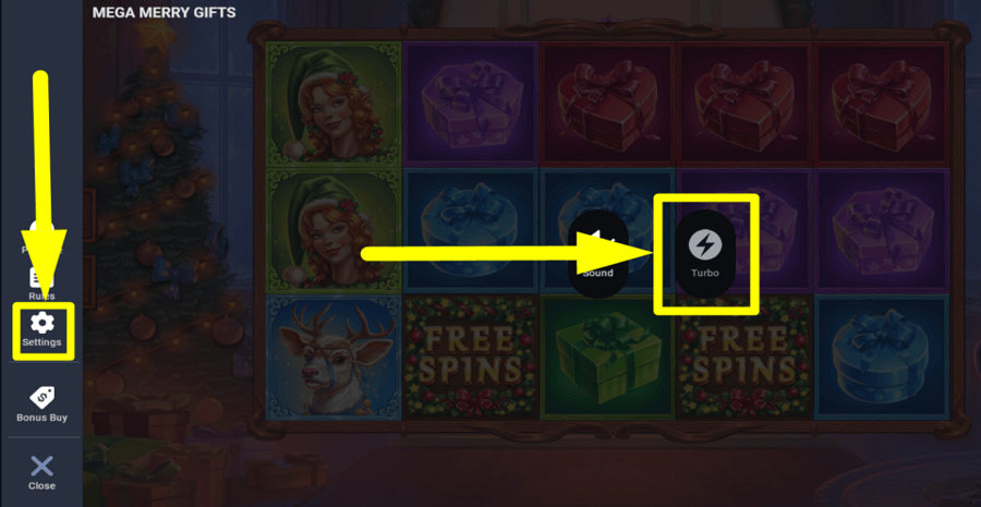 Mega Merry Gifts Turbo Feature