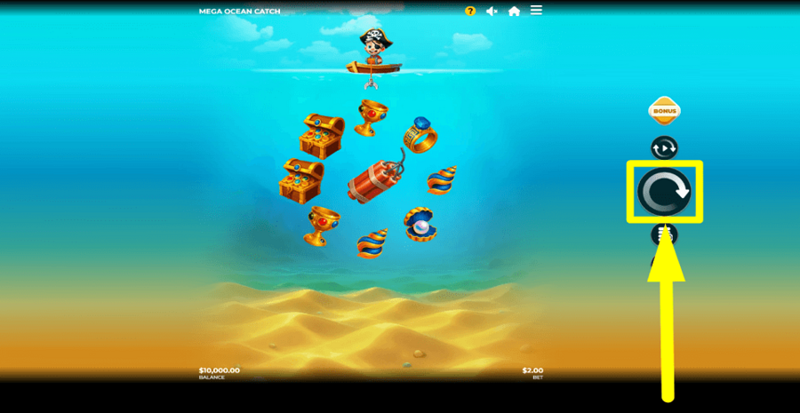Mega Ocean Catch Spin Button