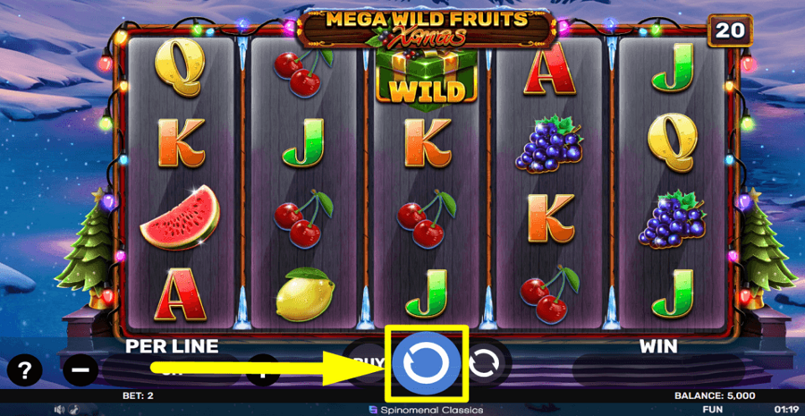 Mega Wild Fruits Xmas Spin Button
