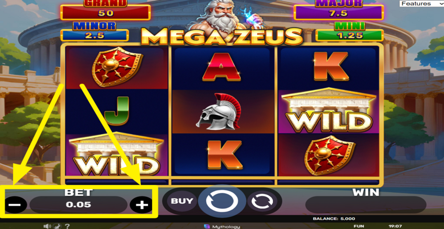 Mega Zeus Hold And Hit 3x3 Adjust Bet