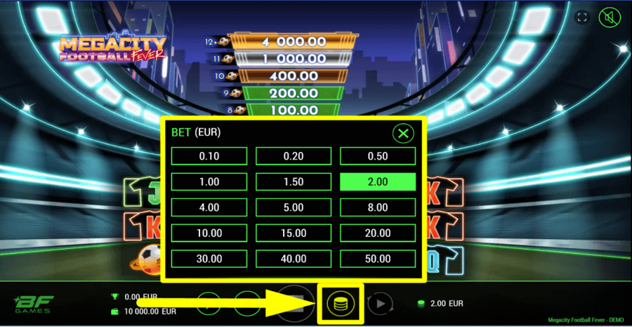 Megacity Football Fever Bet Value