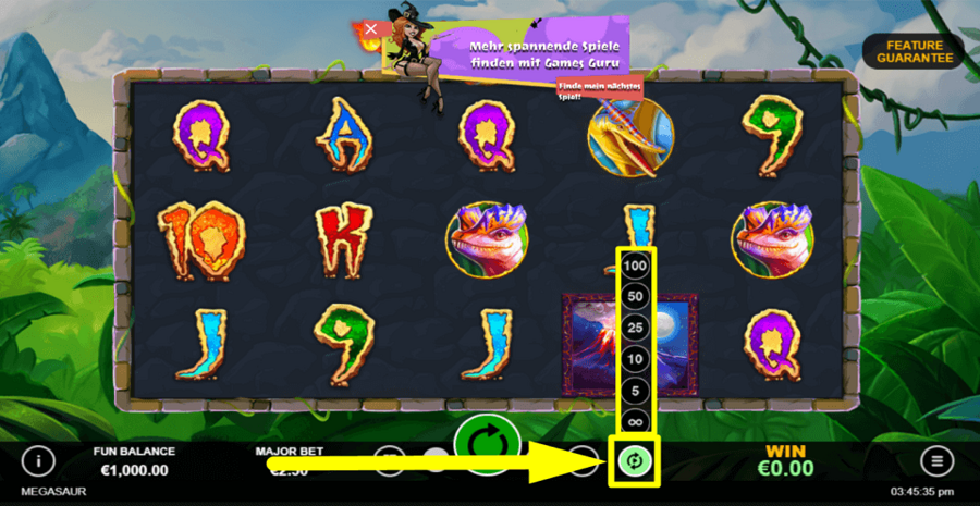 Megasaur Autoplay Feature