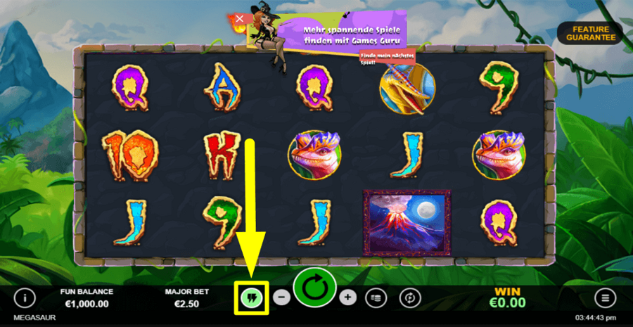 Megasaur Quickspin Feature