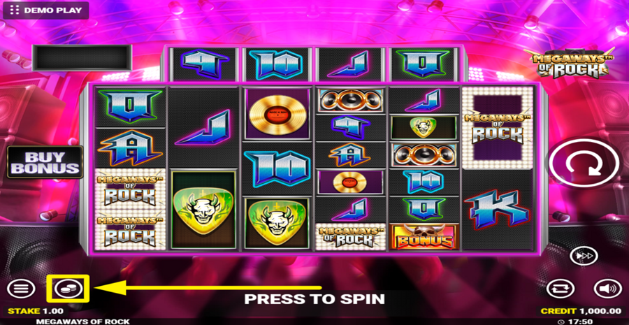 Megaways Of Rock Adjust Bet