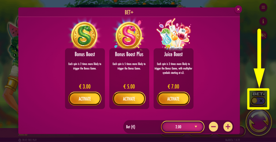 Mejuicea Bet Plus Feature