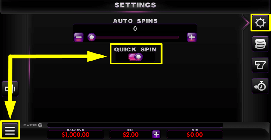 Meltdown Quick Spin Feature