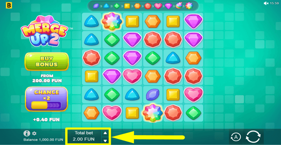 Merge Up 2 Bet Value