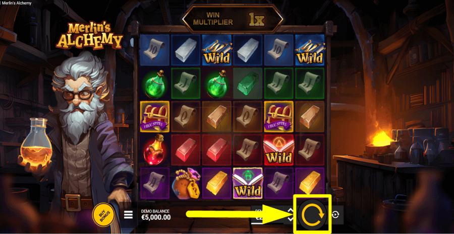 Merlins Alchemy Spin Button