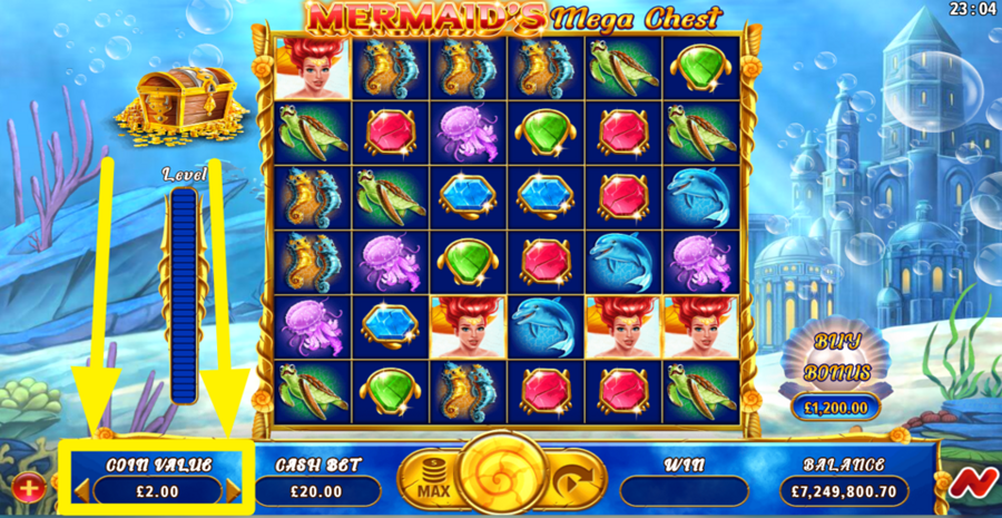 Mermaids Mega Chest Adjust Coin Value