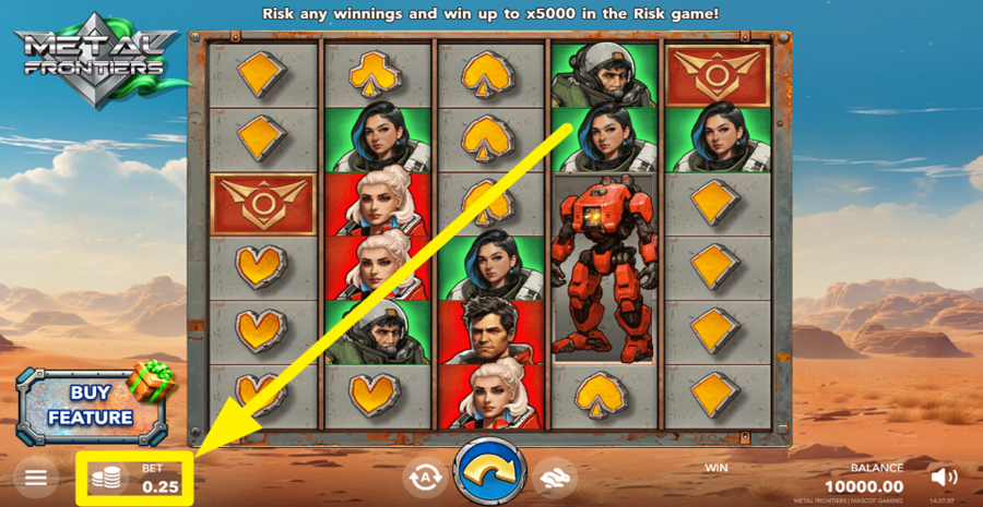Metal Frontiers Adjust Bet