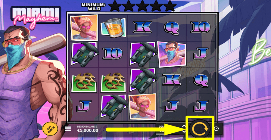 Miami Mayhem Spin Button