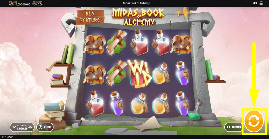 Midas Book Of Alchemy Spin Button