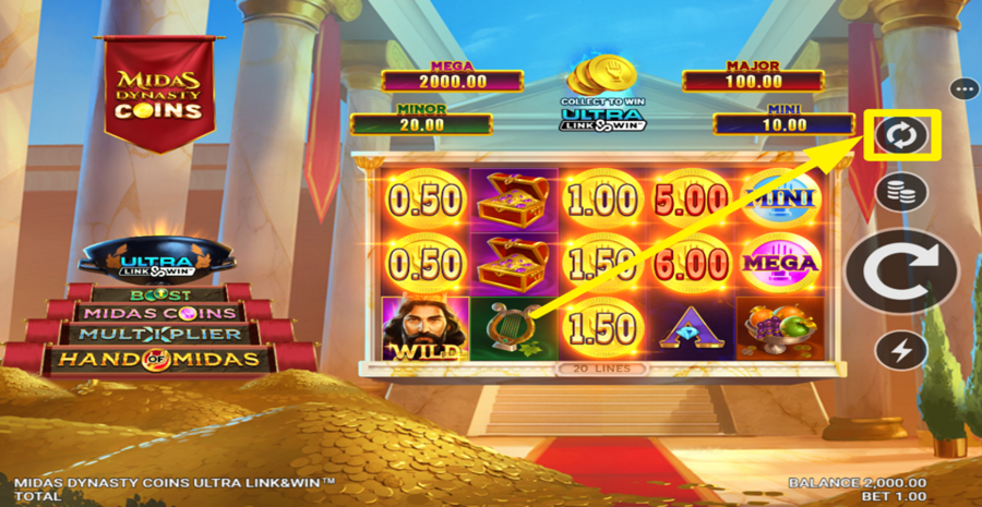 Midas Dynasty Coins Ultra Link And Win Autoplay
