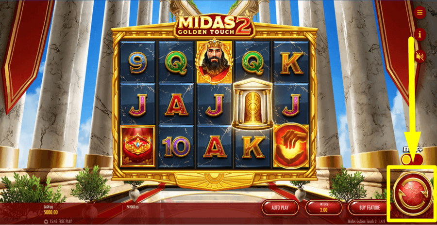 Midas Golden Touch 2 Spin Button