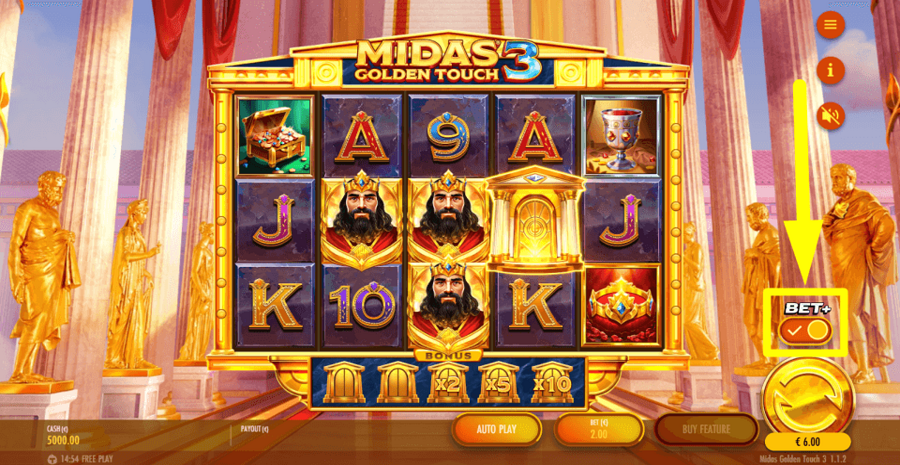 Midas Golden Touch 3 Bet Plus Feature
