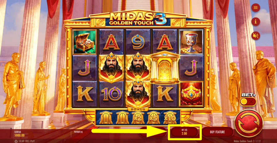 Midas Golden Touch 3 Bet Value
