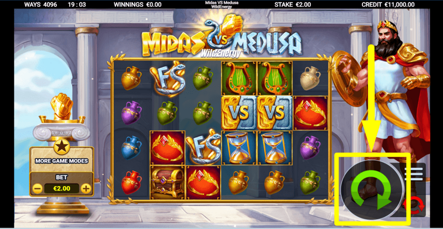 Midas Vs Medusa Wildenergy Spin Button