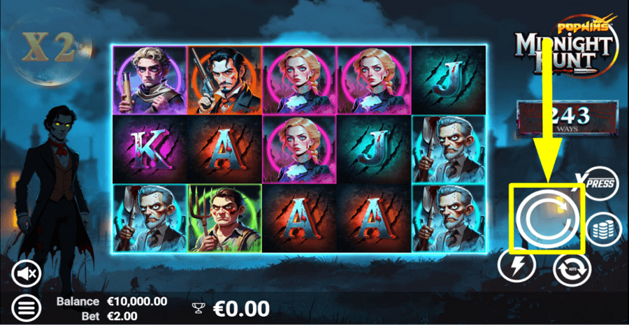 Midnight Hunt Spin Button