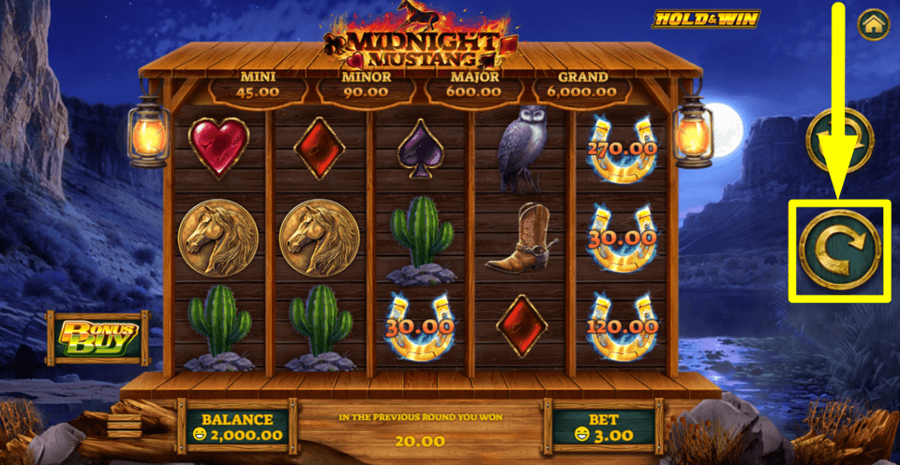Midnight Mustang Spin Button