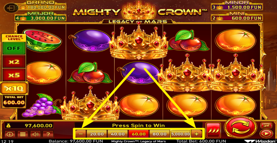 Mighty Crown Legacy Of Mars Adjust Bet