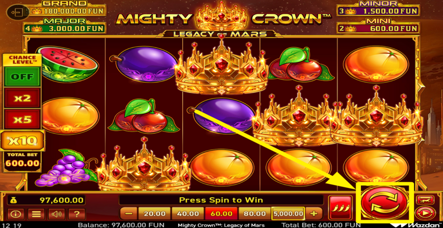 Mighty Crown Legacy Of Mars Spin