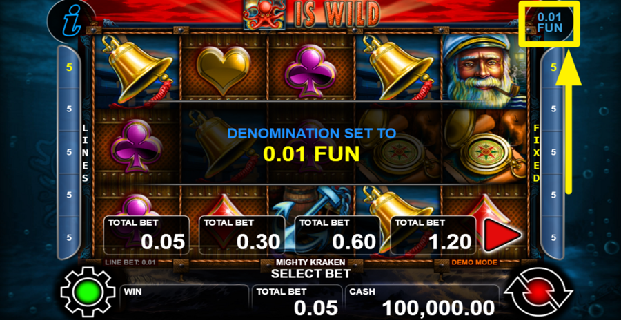 Mighty Kraken Adjust Coin Size