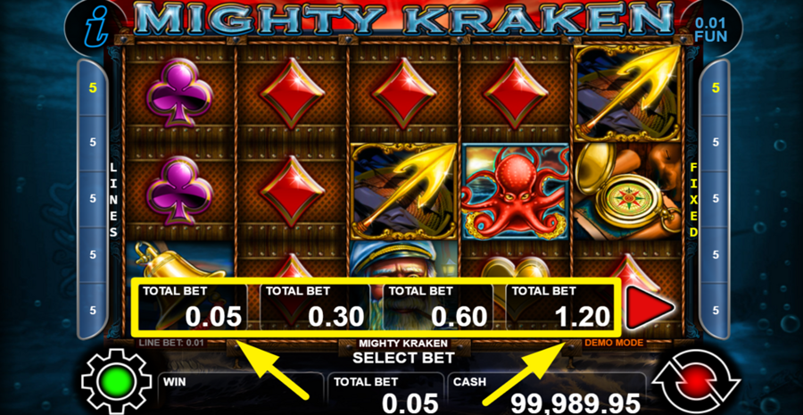 Mighty Kraken Bet Adjust