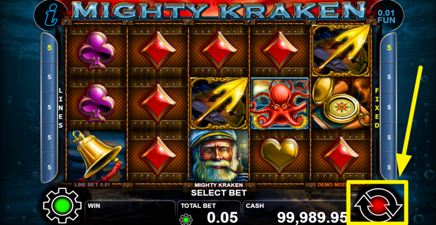 Mighty Kraken Spin Button