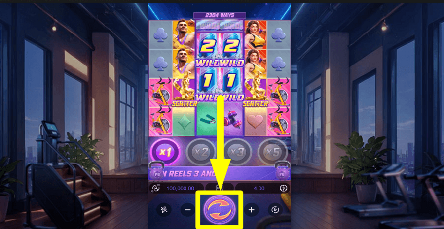 Mighty Mania Spin Button