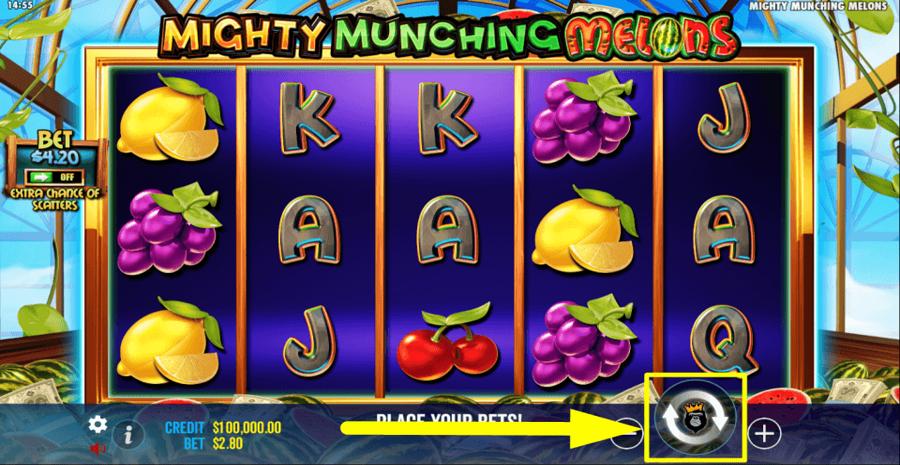 Mighty Munching Melons Spin Button