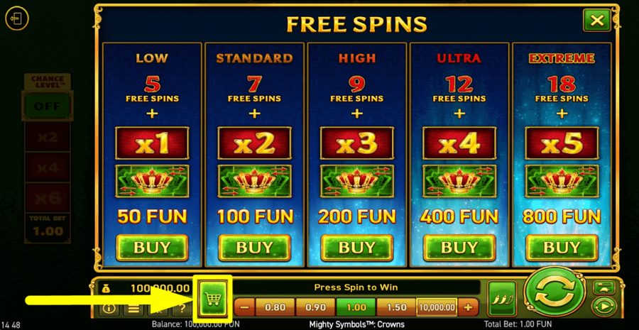 Mighty Symbols Crowns Buy Feature