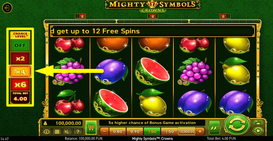 Mighty Symbols Crowns Chance Feature