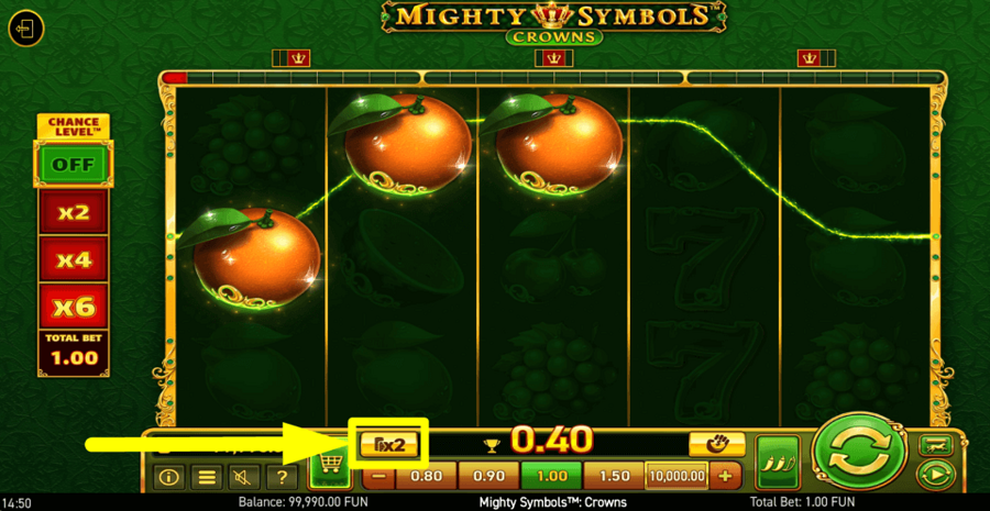 Mighty Symbols Crowns Gamble Feature