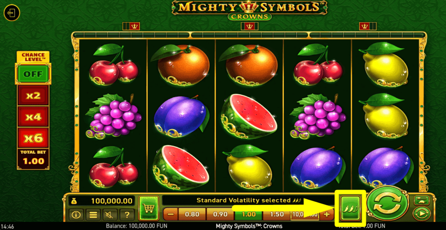 Mighty Symbols Crowns Volatility Feature