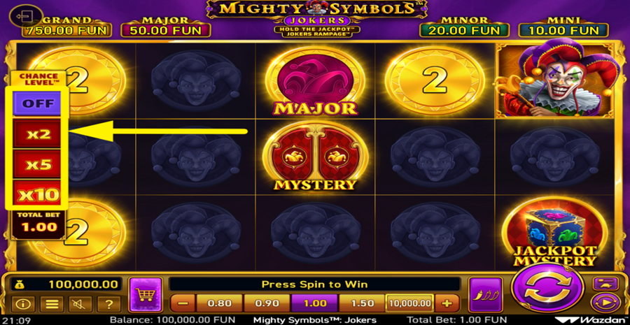 Mighty Symbols Jokers Chance Level