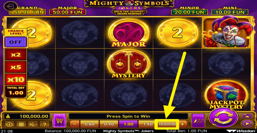 Mighty Symbols Jokers Max Bet