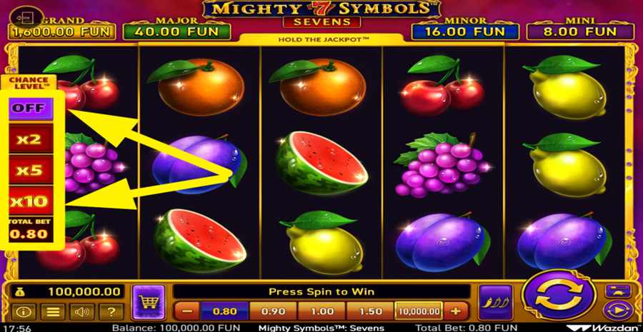 Mighty Symbols Sevens Adjust Chance Level