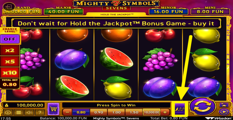 Mighty Symbols Sevens Adjust Volatility