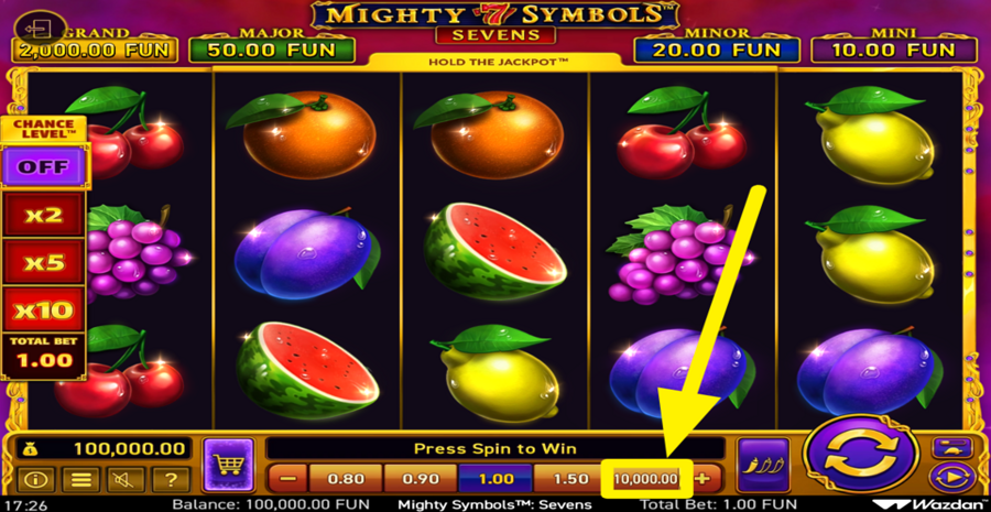 Mighty Symbols Sevens Max Bet