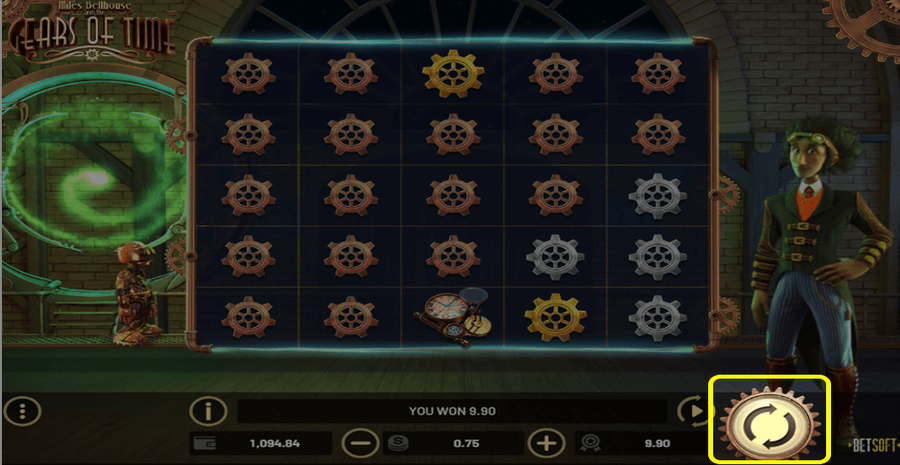 Miles Bellhouse And The Gears Of Time Spin Button