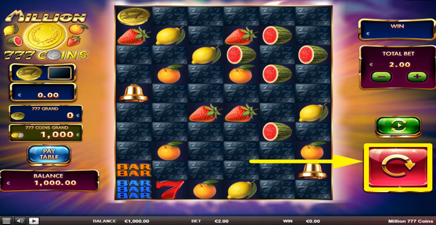 Million 777 Coins Spin